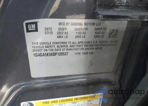 2013 Buick Lacrosse z USA, uszkodzony, nr VIN 1G4GA5E36DF128527